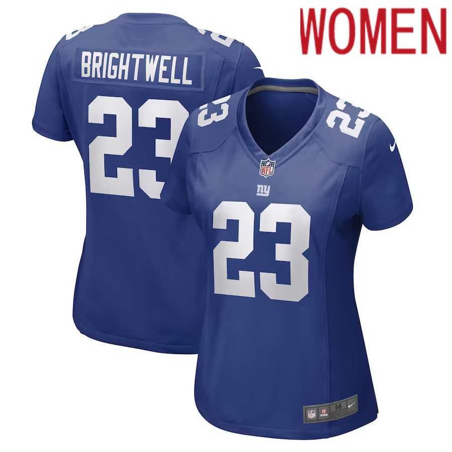 Women New York Giants 23 Gary Brightwell Nike Royal Team Game Player NFL Jersey